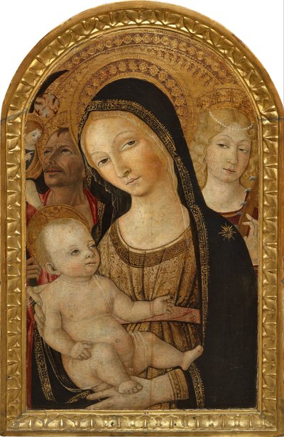Madonna y el Niño con Santa Catalina y San Cristóbal de Matteo di Giovanni di Bartolo